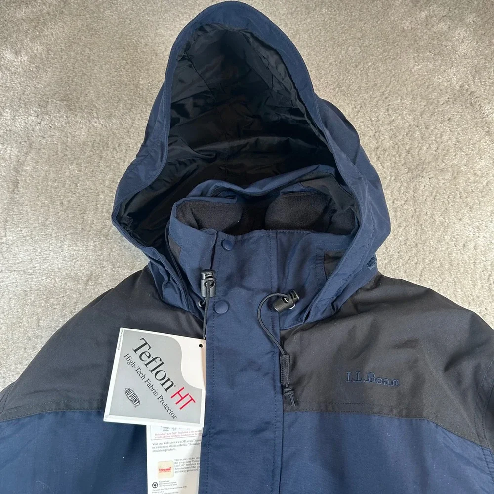 NWT‎ LL Bean Winter Parka Mens Small Navy Thinsulate LiteLoft Teflon HT Jacket